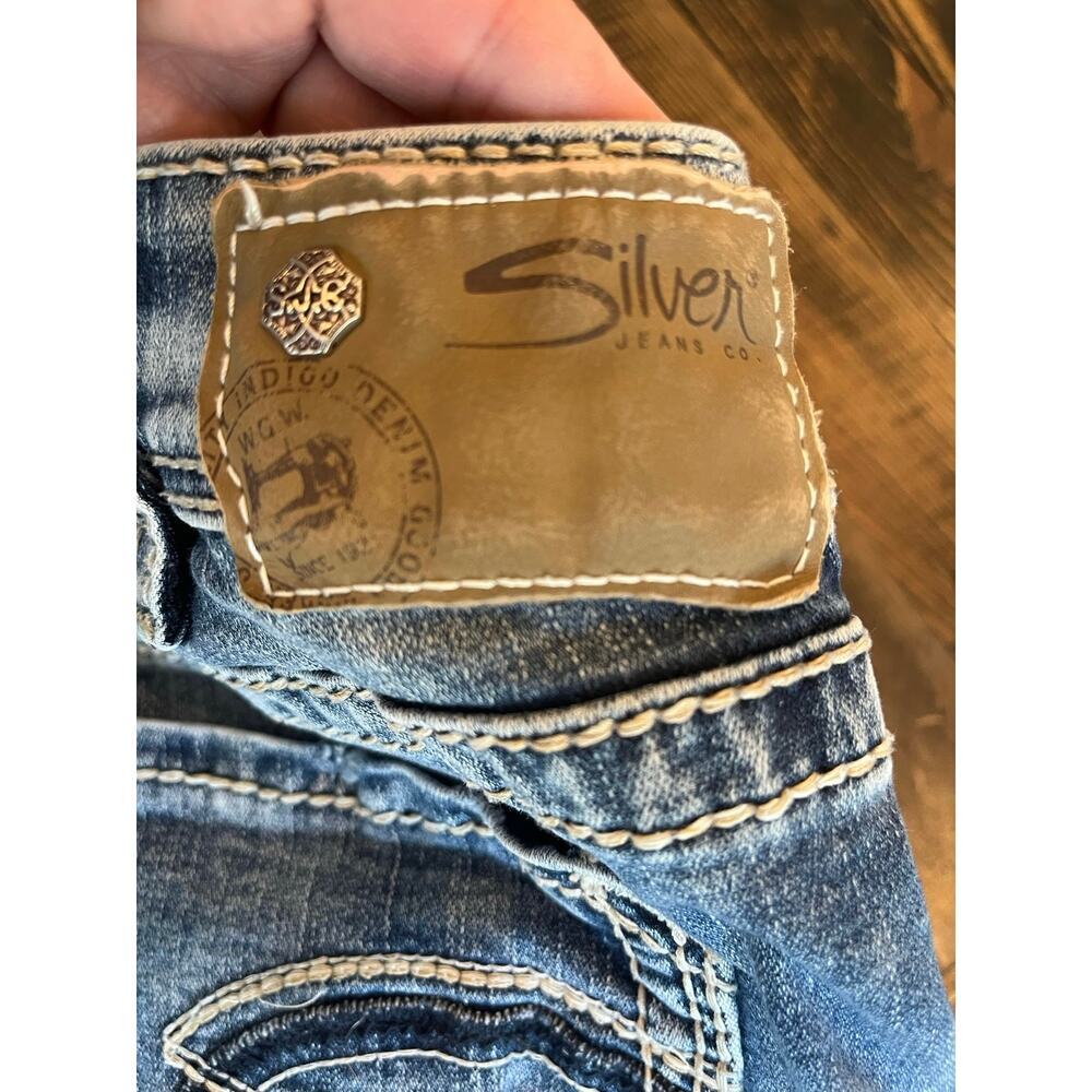 Silver jeans Boyfriend Women 30x29 Grunge Western Distressed Y2K Thick Stitch - Picture 13 of 16
